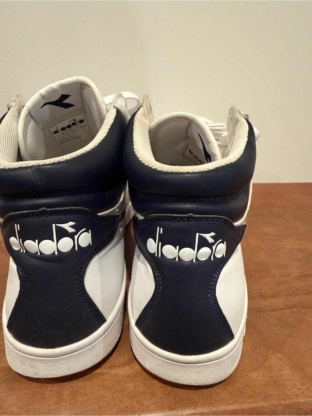 Diadora White and Black Men's High-Top Sneakers - Picture 4 of 5